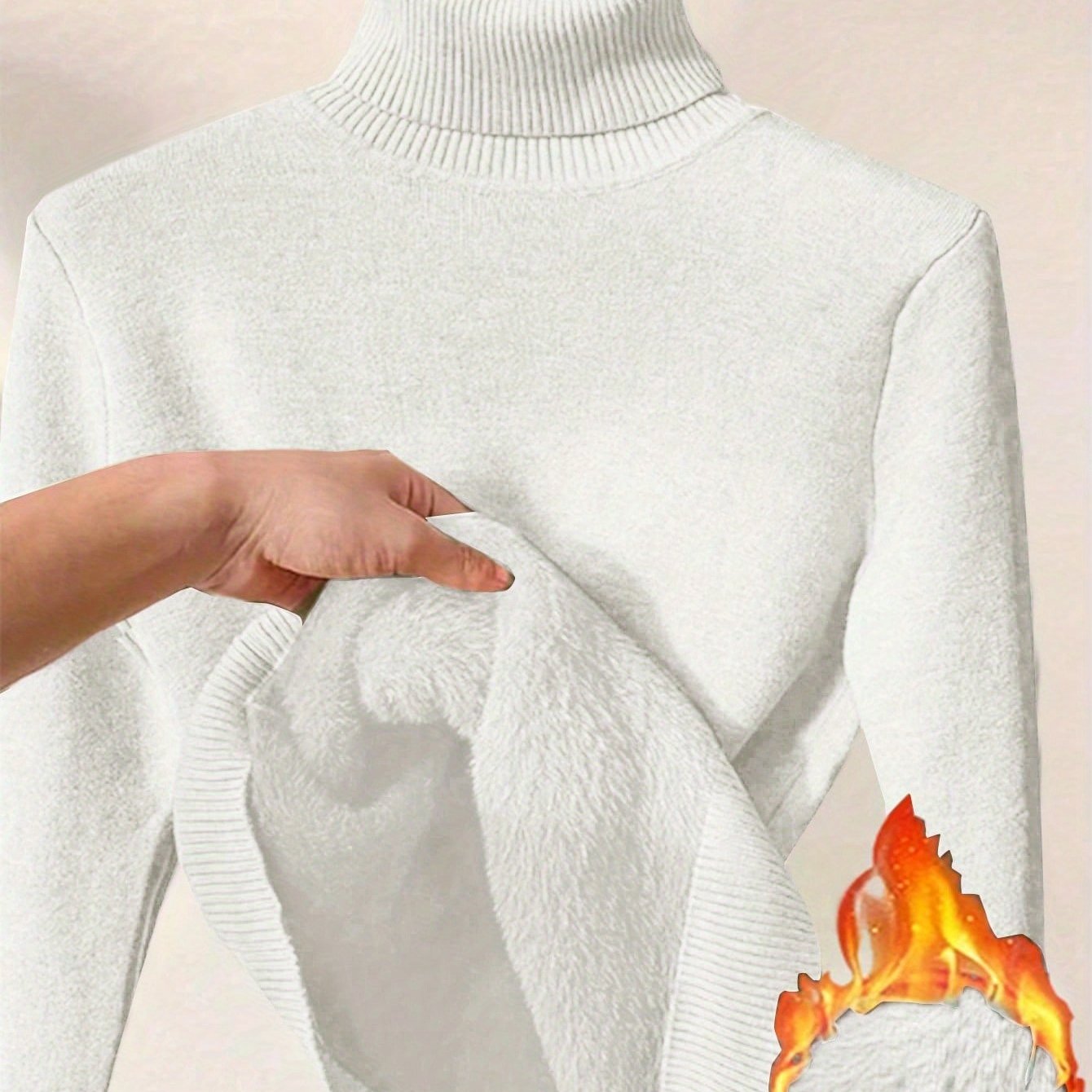 Wolmix Trui - Hoge Nek En Lange Mouw & Losse Warme Pasvorm - Glamorix