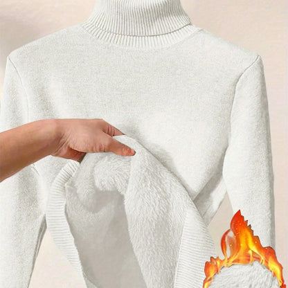 Wolmix Trui - Hoge Nek En Lange Mouw & Losse Warme Pasvorm - Glamorix