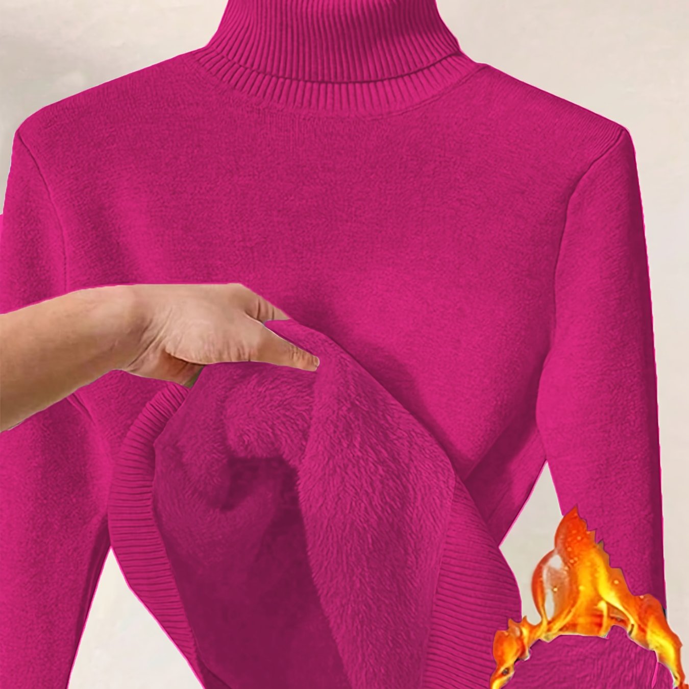 Wolmix Trui - Hoge Nek En Lange Mouw & Losse Warme Pasvorm - Glamorix