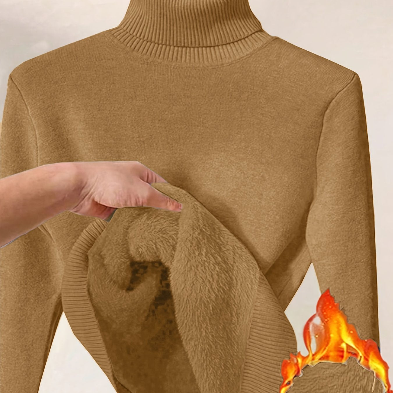 Wolmix Trui - Hoge Nek En Lange Mouw & Losse Warme Pasvorm - Glamorix