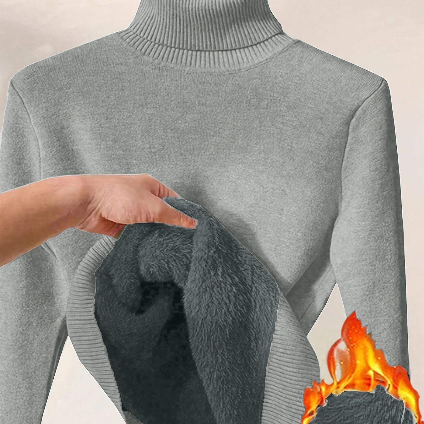 Wolmix Trui - Hoge Nek En Lange Mouw & Losse Warme Pasvorm - Glamorix