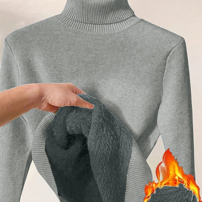 Wolmix Trui - Hoge Nek En Lange Mouw & Losse Warme Pasvorm - Glamorix