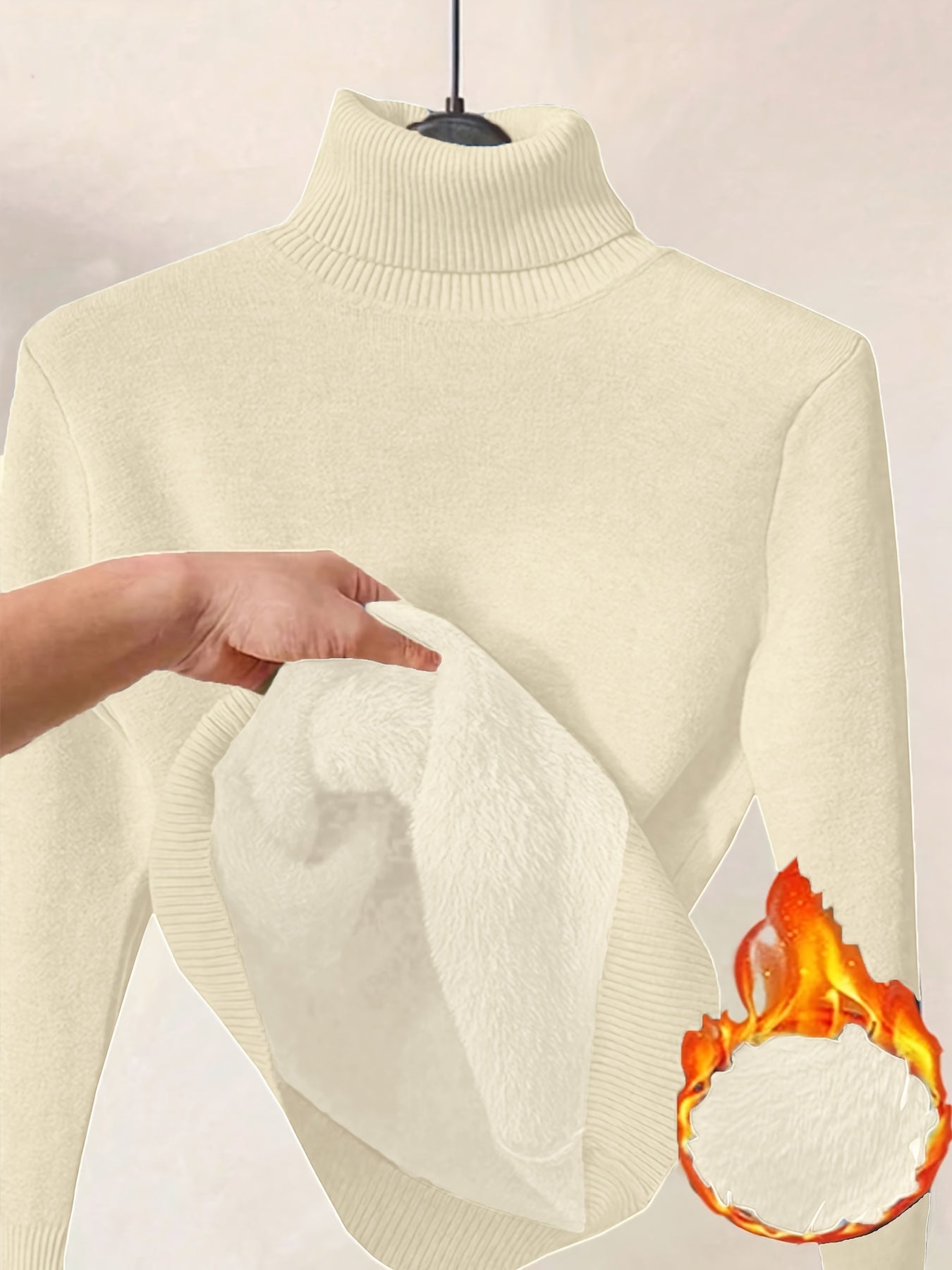 Wolmix Trui - Hoge Nek En Lange Mouw & Losse Warme Pasvorm - Glamorix