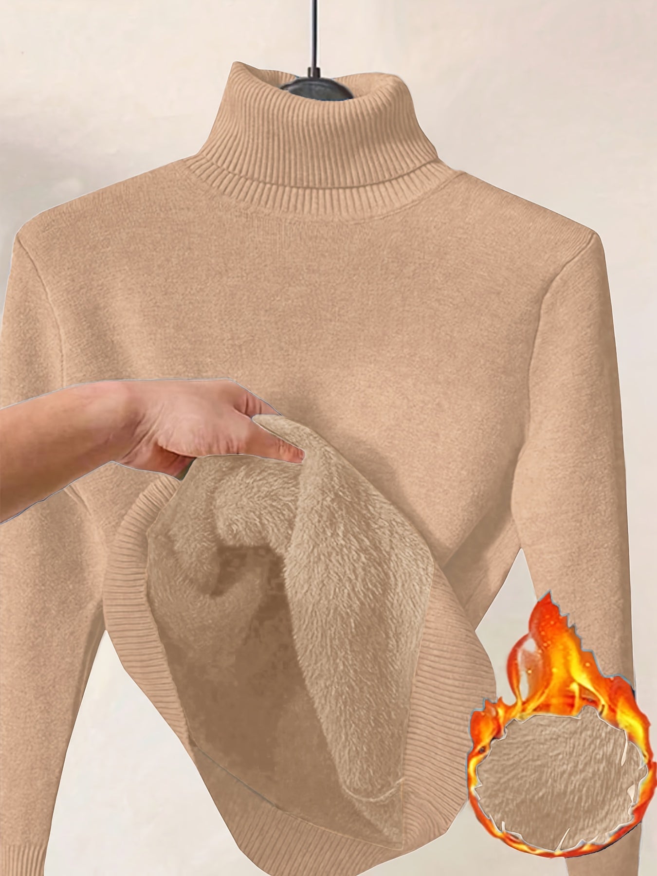 Wolmix Trui - Hoge Nek En Lange Mouw & Losse Warme Pasvorm - Glamorix