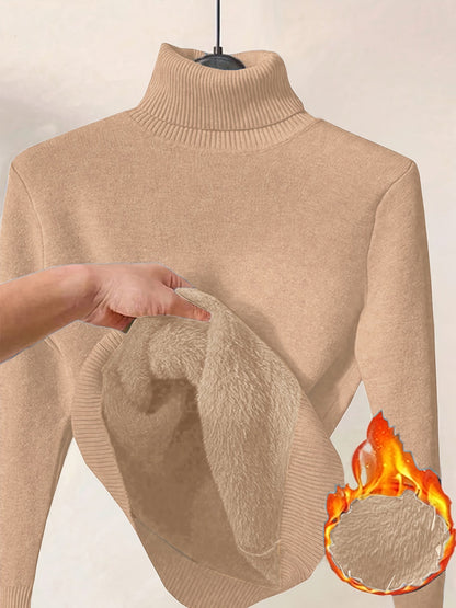 Wolmix Trui - Hoge Nek En Lange Mouw & Losse Warme Pasvorm - Glamorix