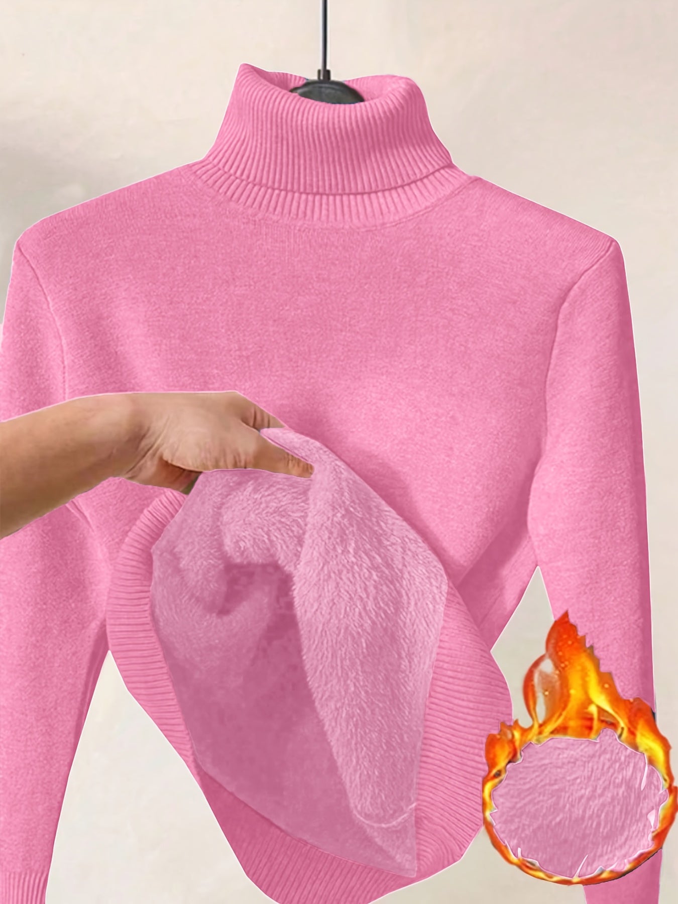 Wolmix Trui - Hoge Nek En Lange Mouw & Losse Warme Pasvorm - Glamorix