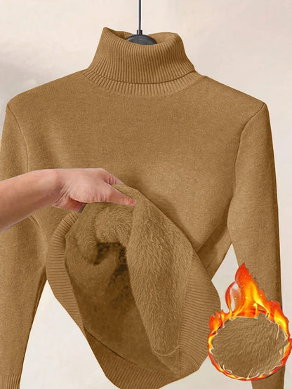 Wolmix Trui - Hoge Nek En Lange Mouw & Losse Warme Pasvorm - Glamorix