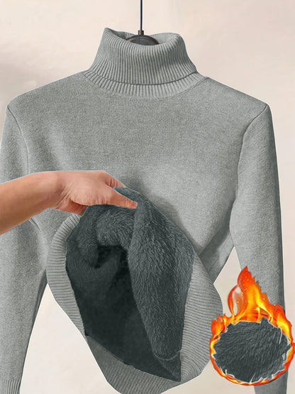 Wolmix Trui - Hoge Nek En Lange Mouw & Losse Warme Pasvorm - Glamorix