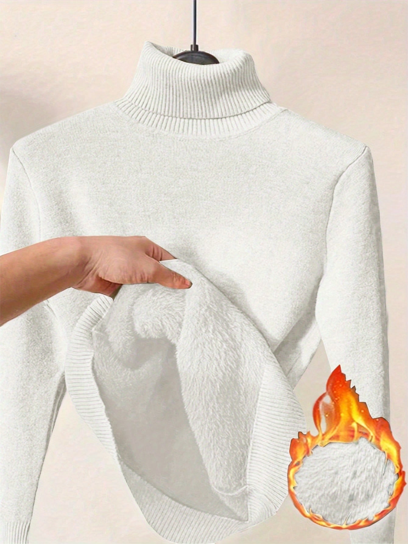 Wolmix Trui - Hoge Nek En Lange Mouw & Losse Warme Pasvorm - Glamorix