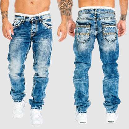 Gebleekte herenjeans met rechte pasvorm en tijdloze denimlook – BRAYDEN STRAIGHT - Glamorix