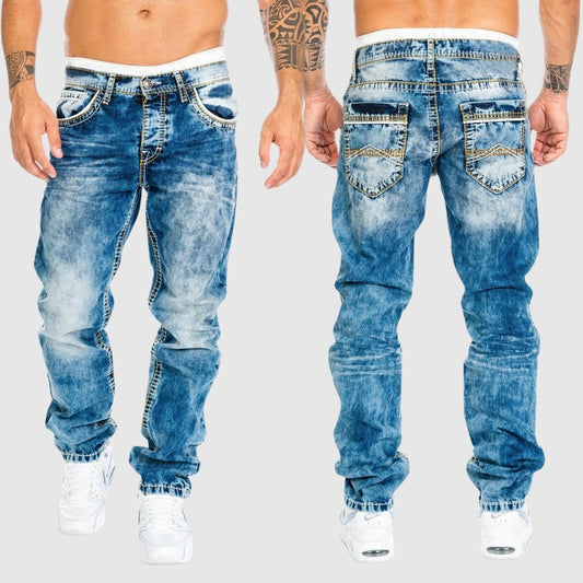 Gebleekte herenjeans met rechte pasvorm en tijdloze denimlook – BRAYDEN STRAIGHT - Glamorix