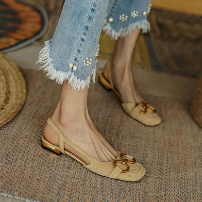 Elegante slingback instapper voor dames met vierkante neus – SERENA FORM - Glamorix