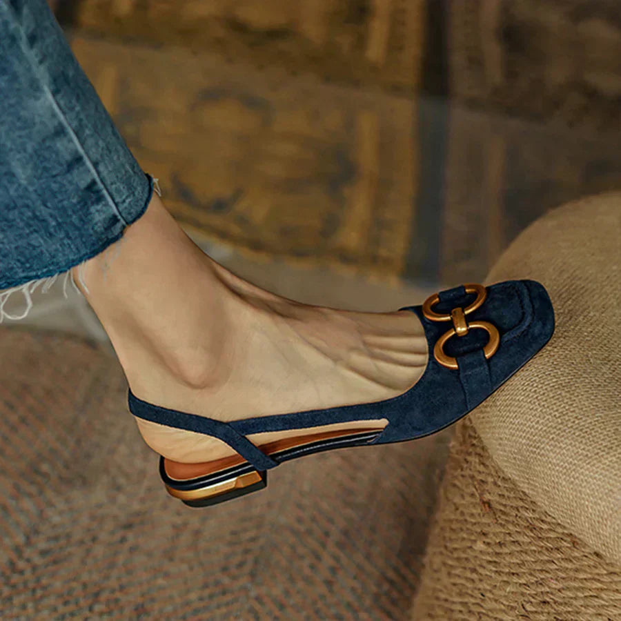 Elegante slingback instapper voor dames met vierkante neus – SERENA FORM - Glamorix
