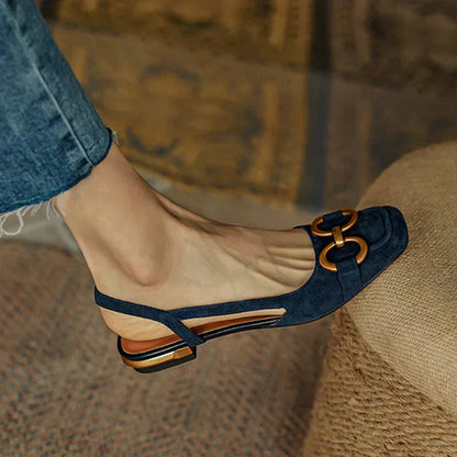Elegante slingback instapper voor dames met vierkante neus – SERENA FORM - Glamorix