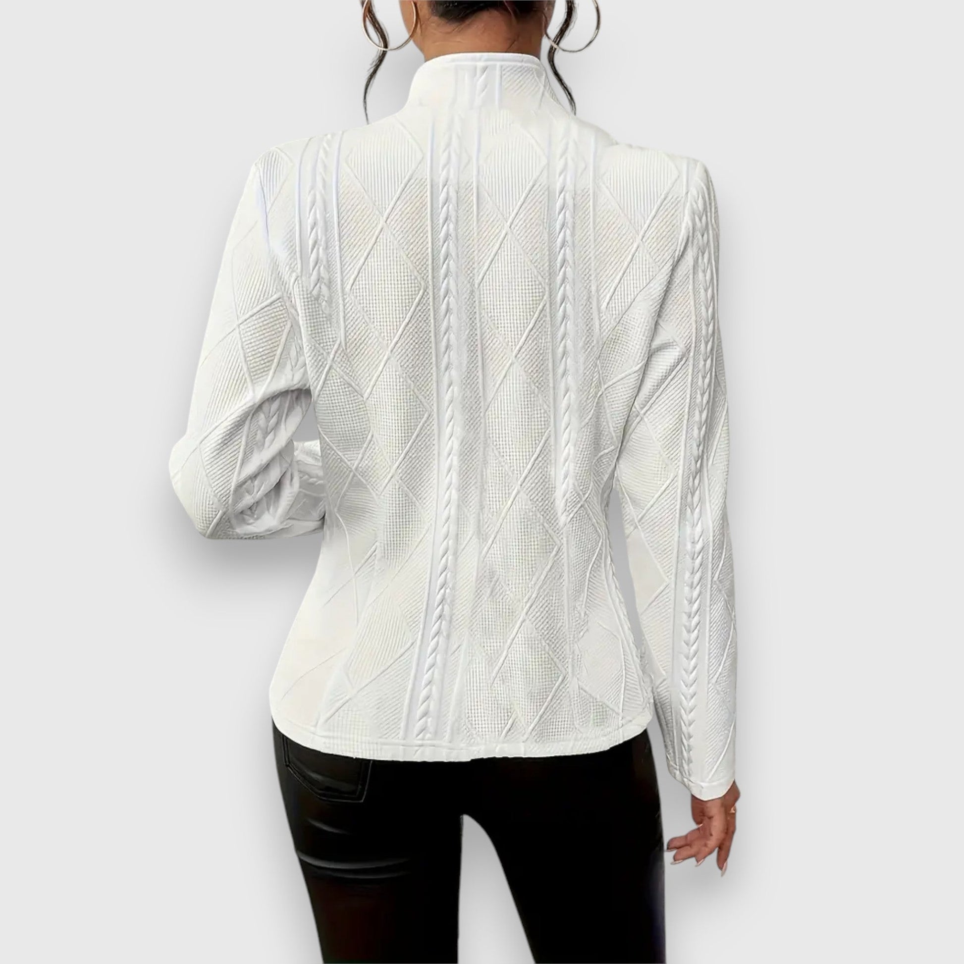 Getailleerde damesblazer met structuur en elegante snit – SERENA FORME - Glamorix