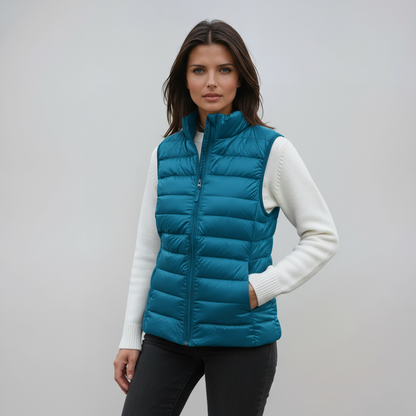 IVY – Gewatteerde dames bodywarmer met hoge kraag - Glamorix