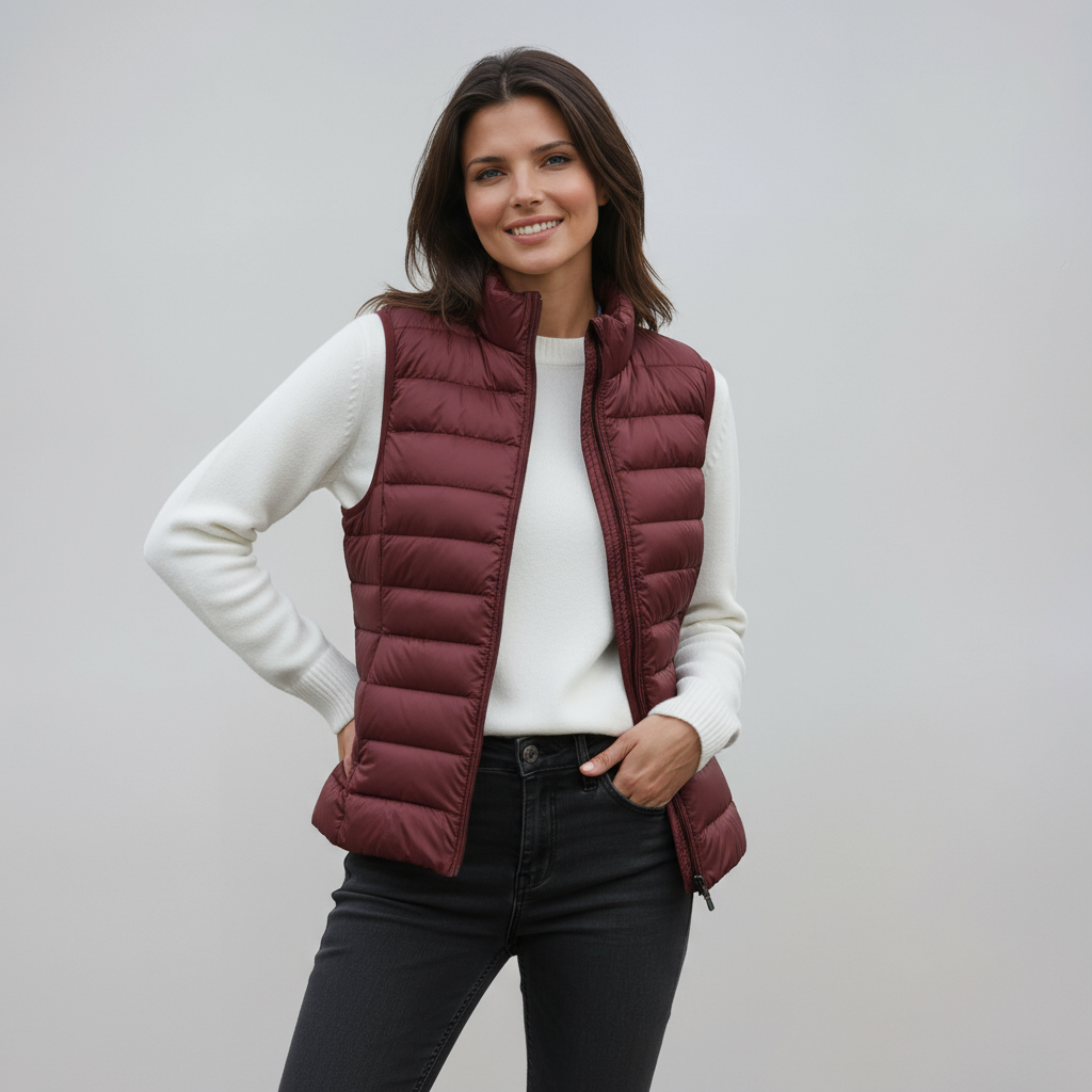 IVY – Gewatteerde dames bodywarmer met hoge kraag - Glamorix