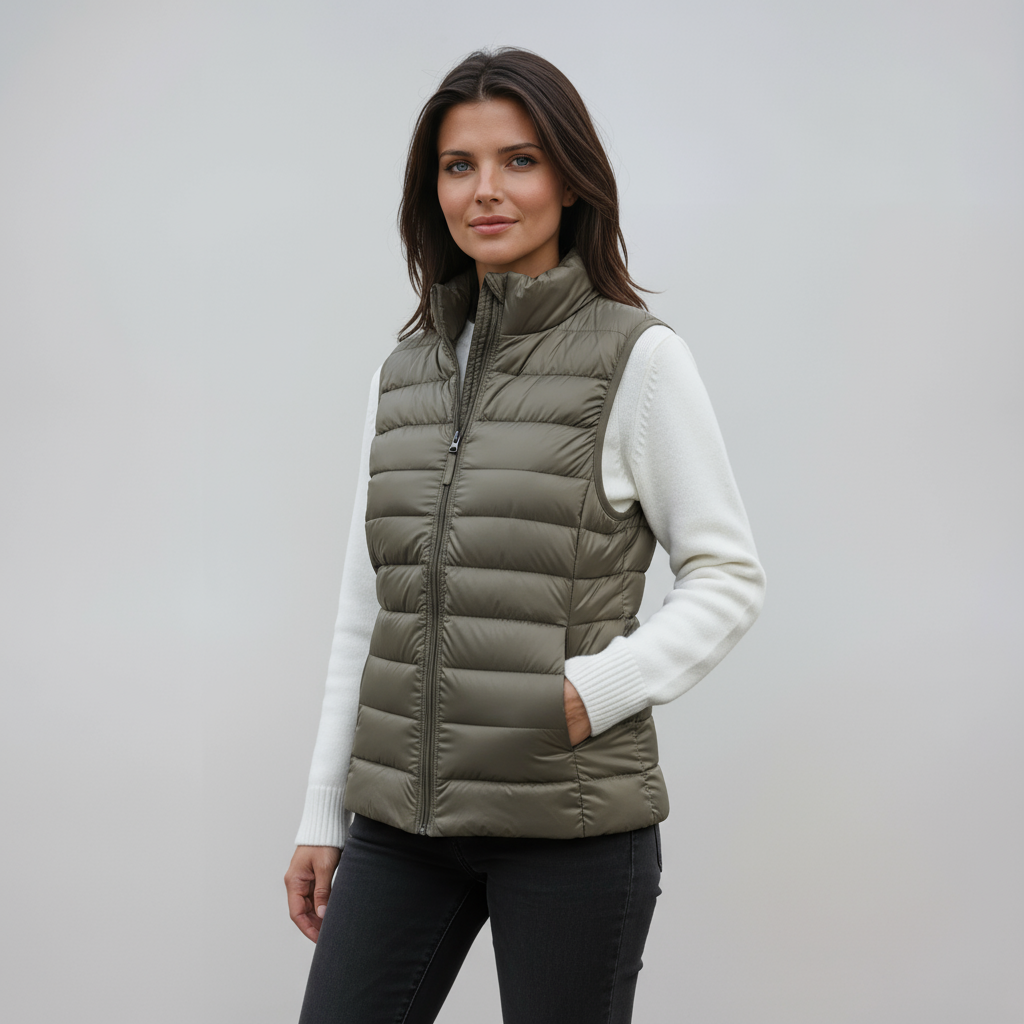 IVY – Gewatteerde dames bodywarmer met hoge kraag - Glamorix
