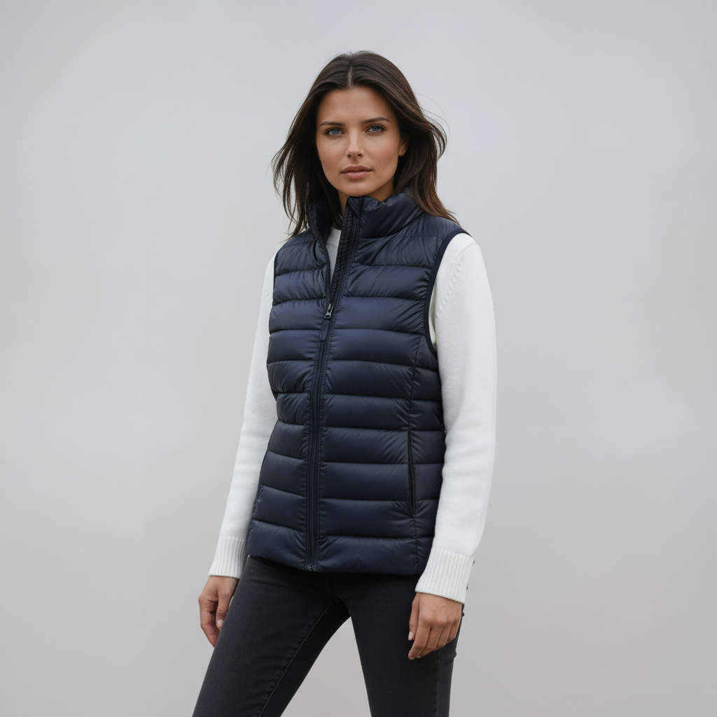 IVY – Gewatteerde dames bodywarmer met hoge kraag - Glamorix