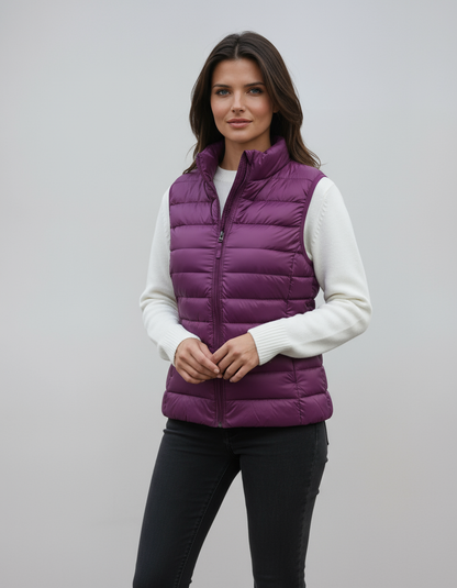 IVY – Gewatteerde dames bodywarmer met hoge kraag - Glamorix