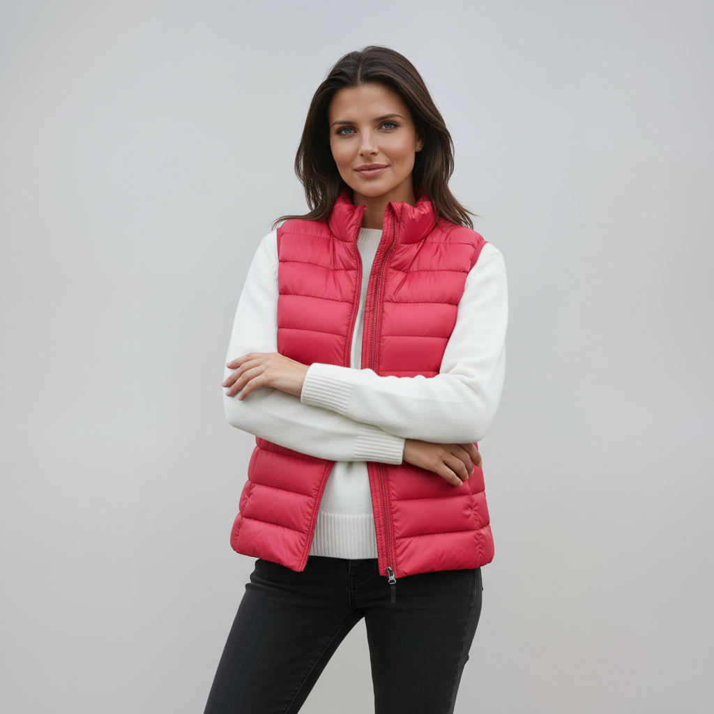 IVY – Gewatteerde dames bodywarmer met hoge kraag - Glamorix