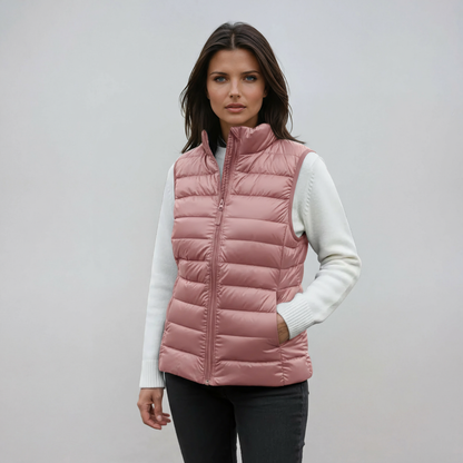 IVY – Gewatteerde dames bodywarmer met hoge kraag - Glamorix