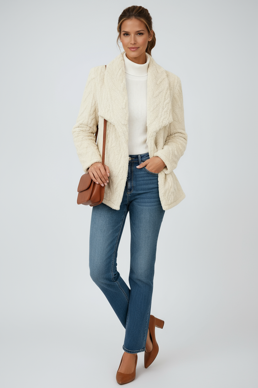 Teddy Jas Dames | Faux Fur & Open Voorzijde - Glamorix