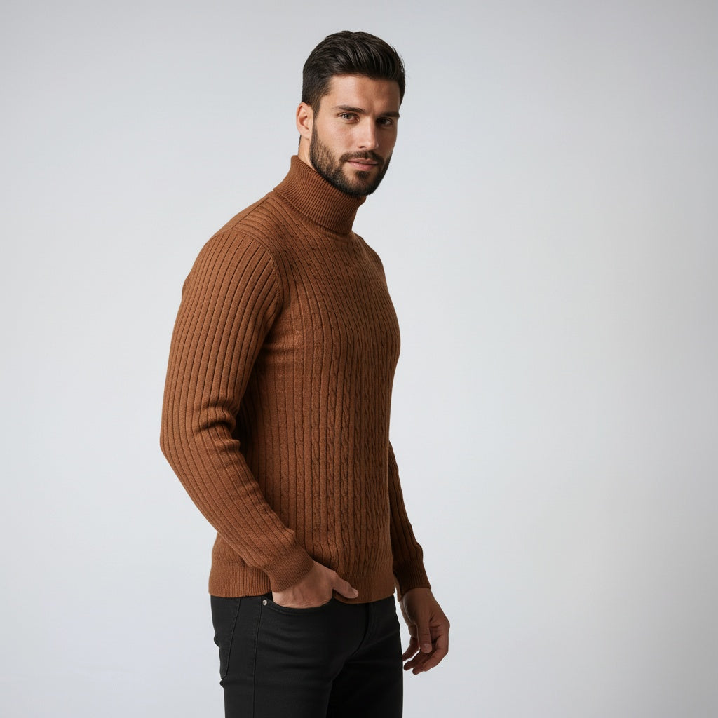 Coltrui voor heren met geribbelde structuur en lange mouwen en tijdloze stijl en warm geborgen gevoel – NOVAWEAR - Glamorix