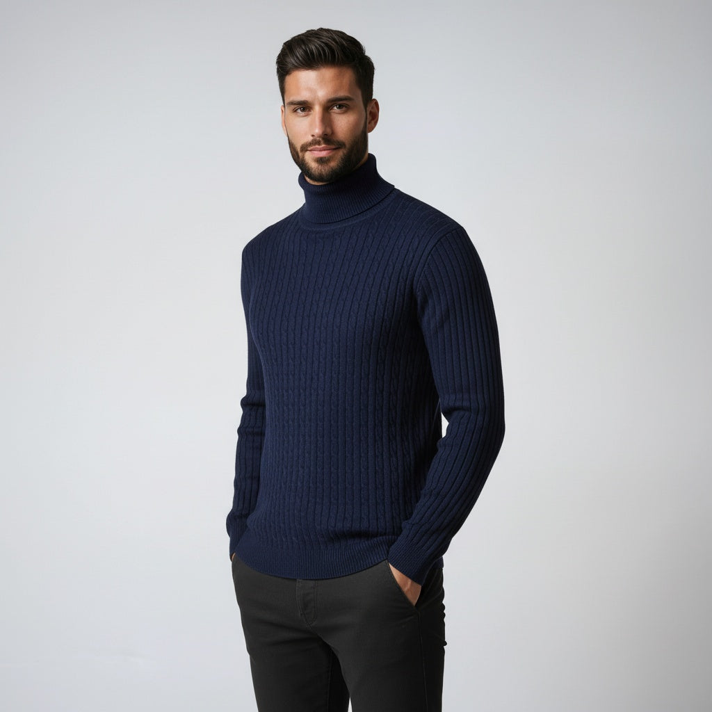 Coltrui voor heren met geribbelde structuur en lange mouwen en tijdloze stijl en warm geborgen gevoel – NOVAWEAR - Glamorix