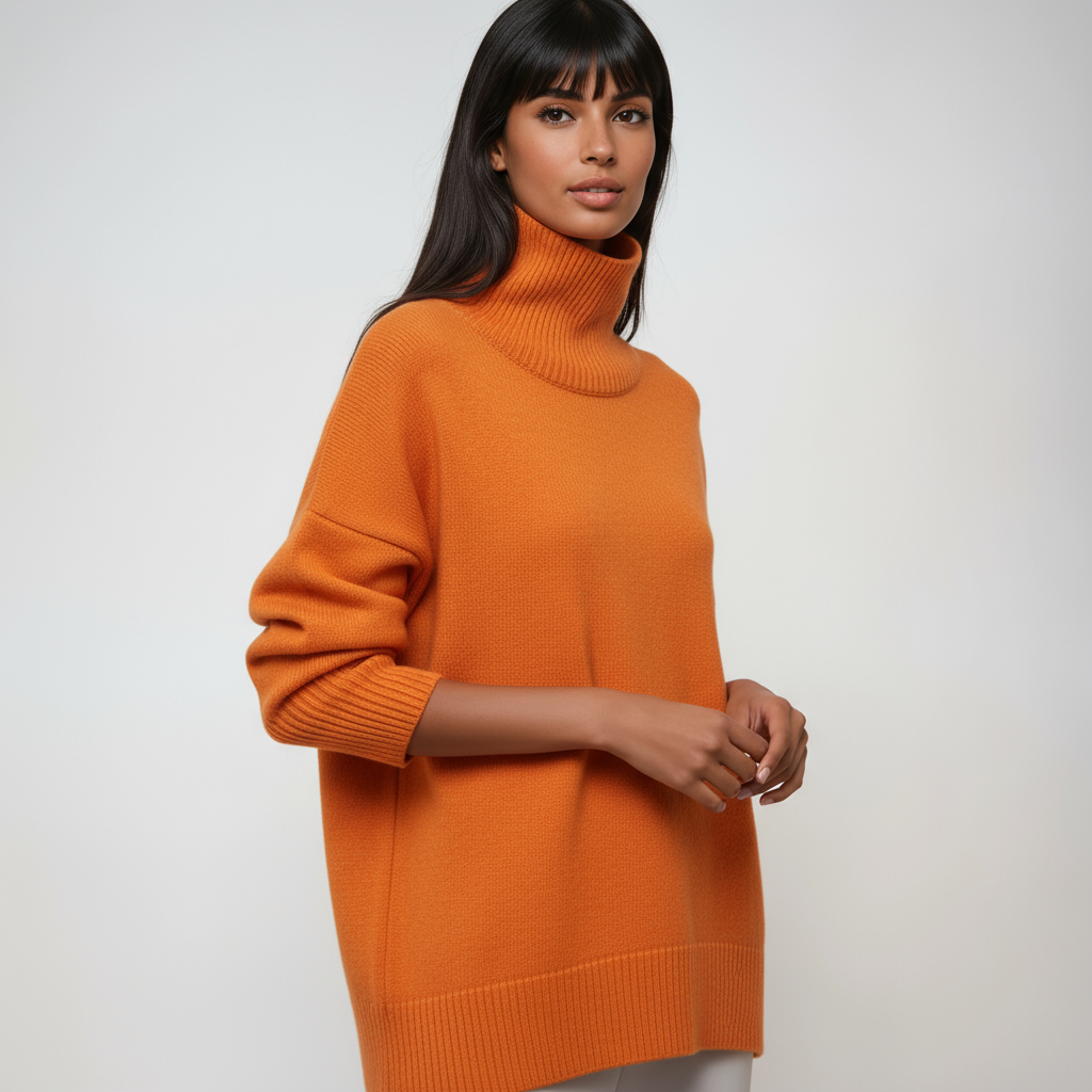 CAMELIA – Oversized dames coltrui met zachte feel en relaxte fit - Glamorix