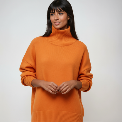 CAMELIA – Oversized dames coltrui met zachte feel en relaxte fit - Glamorix