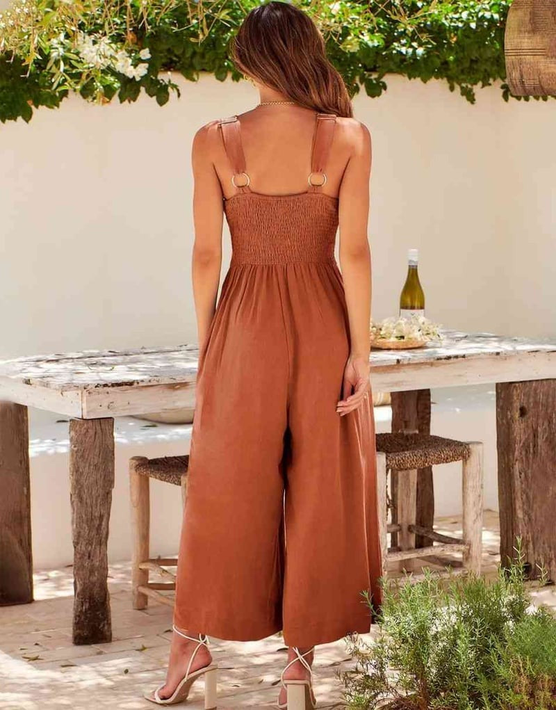 Mouwloze dames jumpsuit met wijde pijpen en elegante snit – SEREIA FLOW - Glamorix