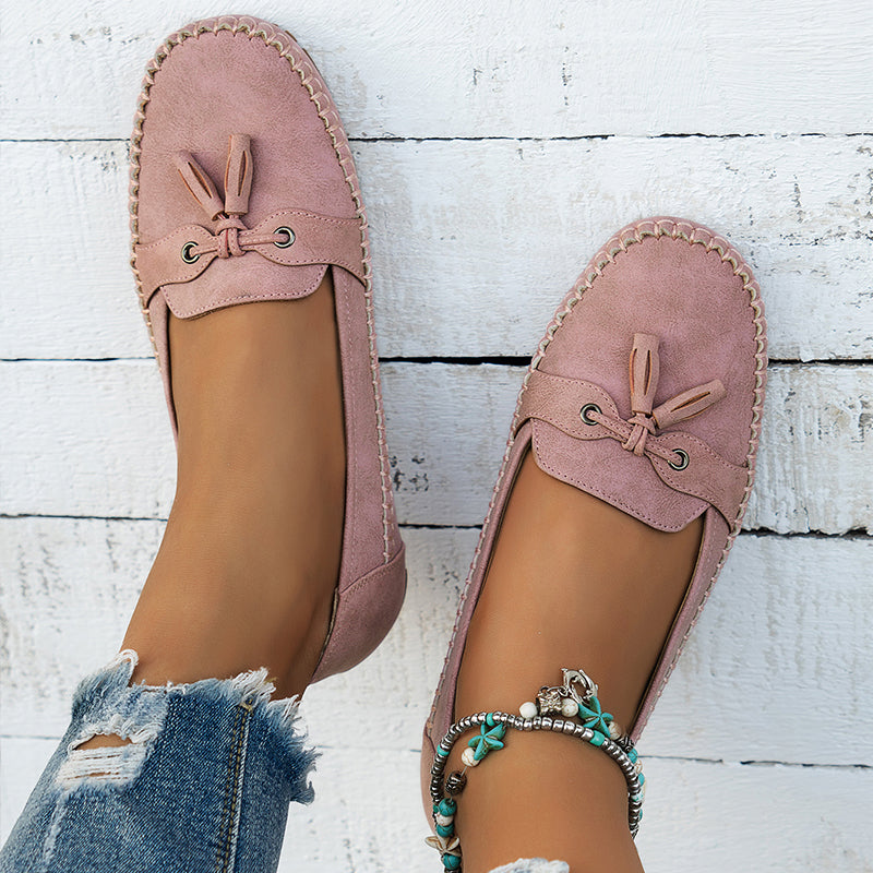 Stijlvolle dames loafers met strikdetail en flexibele zool – MAIA FLEX - Glamorix