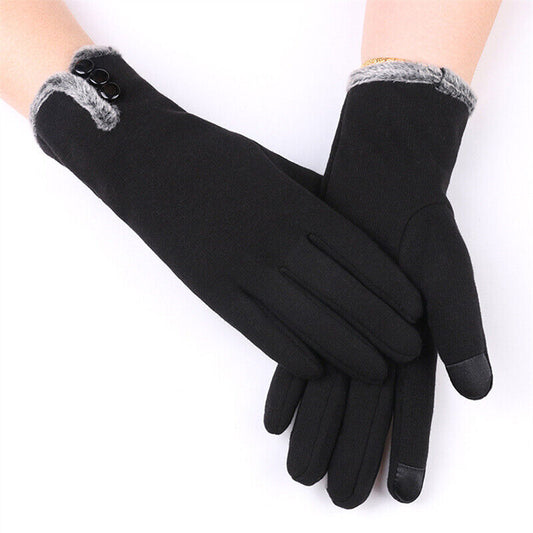 ELISE - Warme gebreide handschoenen met decoratieve knopen