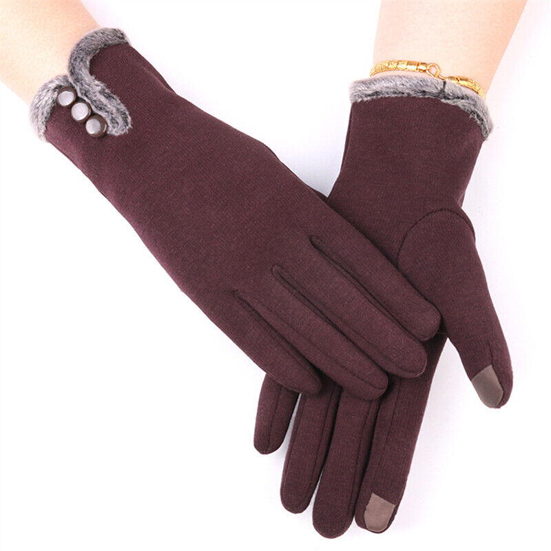 ELISE - Warme gebreide handschoenen met decoratieve knopen