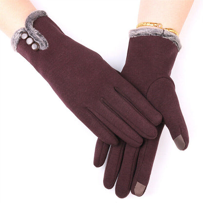 ELISE - Warme gebreide handschoenen met decoratieve knopen