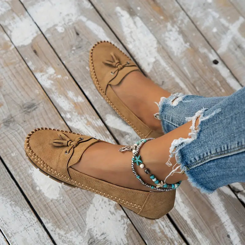 Stijlvolle dames loafers met strikdetail en flexibele zool – MAIA FLEX - Glamorix