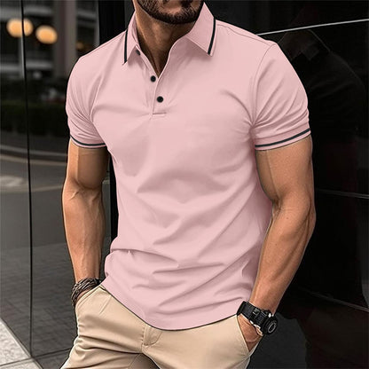 DAMON - Luxe slimfit poloshirt met contrasterende randen voor heren