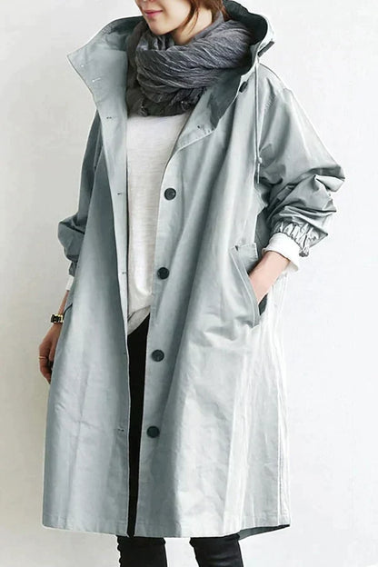 ISLA – Waterdichte oversized halflange trenchcoat voor dames