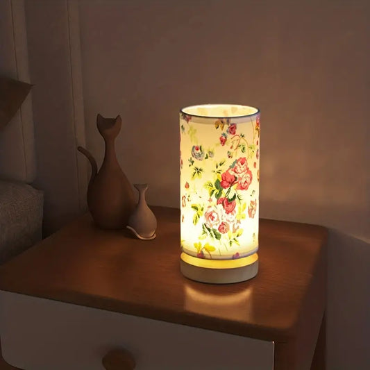 LinoaGlow Touch – Nachtlampje met linnenlook en warm LED-licht voor rust en sfeer in elke kamer