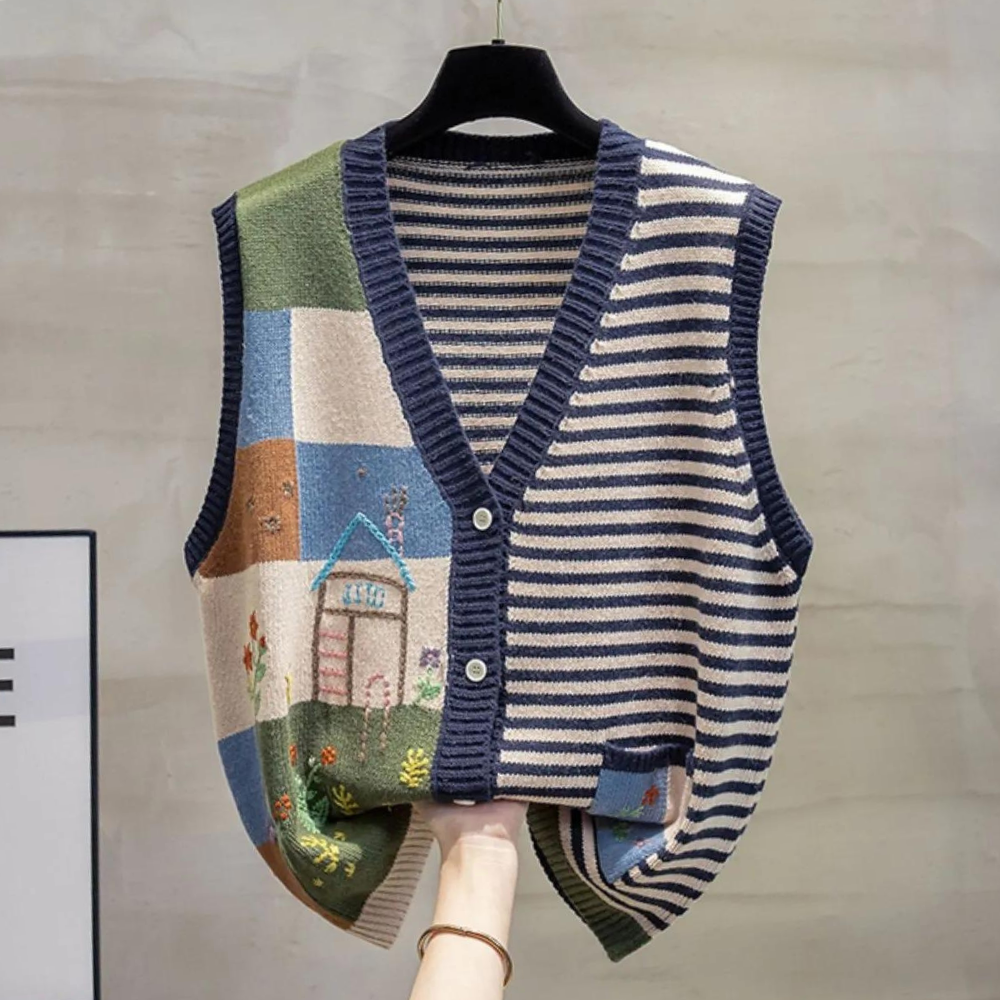 Zacht gebreid damesvest met handige zakken – MIRELIA - Glamorix