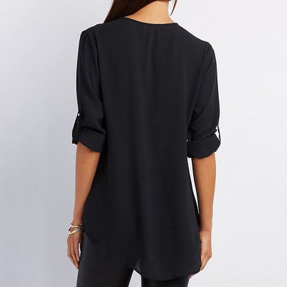 Moderne Dames Top met Halve Rits en Casual Pasvorm – LUNA NORD - Glamorix