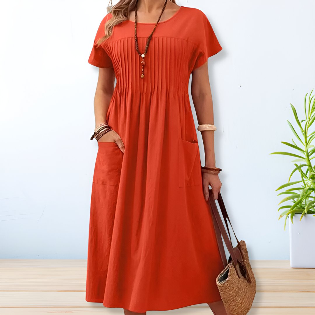 Elegante damesjurk met vloeiende pasvorm en flair – AYLEN