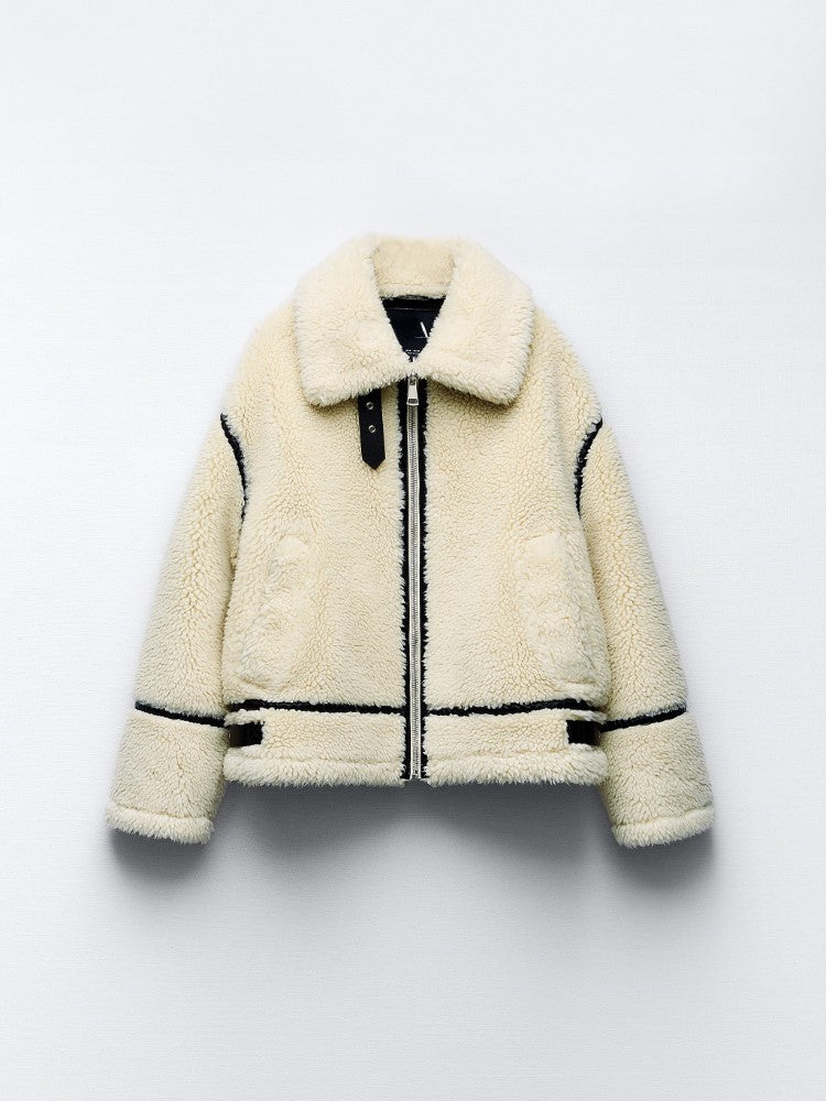 SOPHIA - Shearling jas met oversized kraag voor ultieme luxe