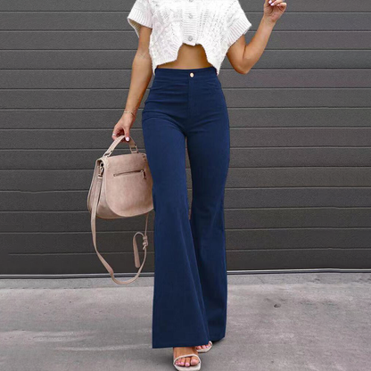 VALENCIA - High-waisted flared corduroy broek voor een trendy retro-look