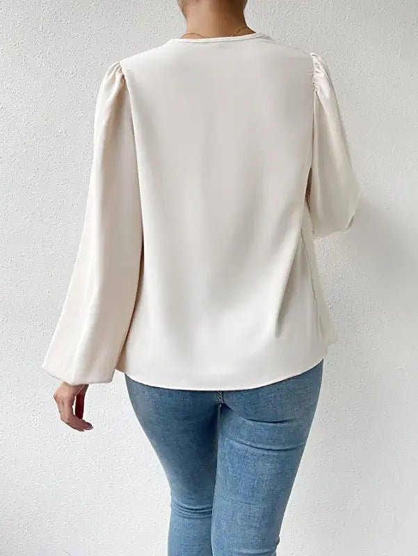 LAYLA - Gedrapeerde blouse met lange mouwen voor dames