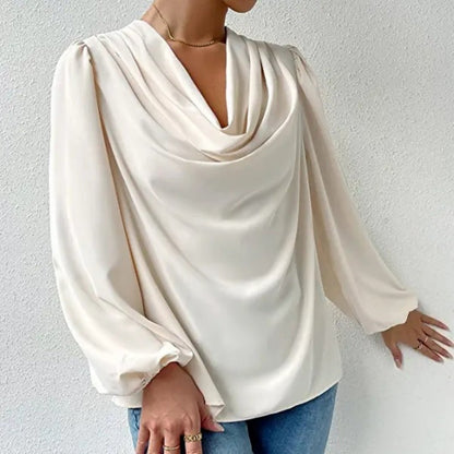 LAYLA - Gedrapeerde blouse met lange mouwen voor dames