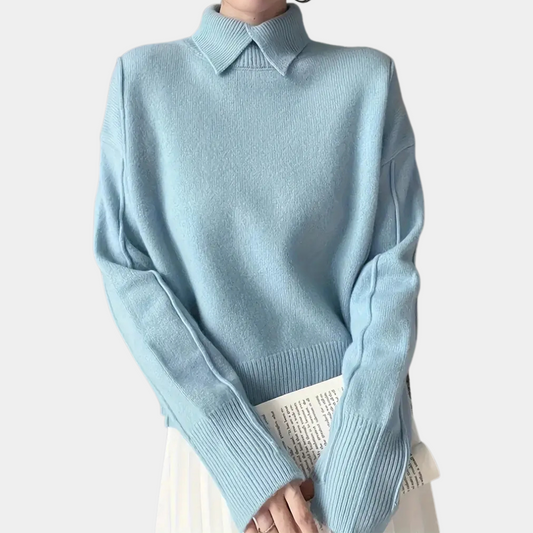 Gebreide damestrui met col en elegante kraag – TALYSÉA - Glamorix