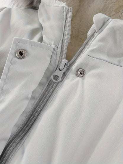 Jezen - Gewatteerde Winterparka met Imitatiebont voor Meisjes