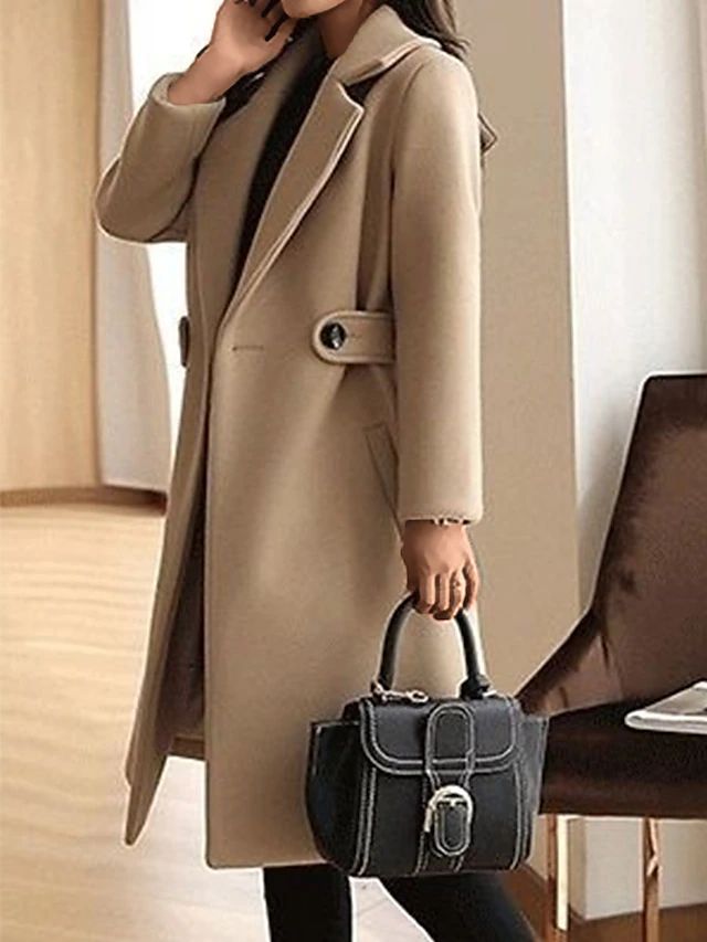 ELEGANZA - Luxe Damesmantel met Riem in Trenchcoat Stijl